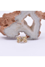 BVLA 16g 5/16" Arwen Clicker Ring with Pink Tourmaline and Genuine Grade AA Peridot in 14k Yellow Gold by BVLA!