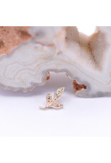 BVLA Mini Wisteria with CZ in 14k Yellow Gold 16g Threaded Ends by BVLA!