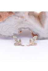 BVLA Mini Wisteria with CZ in 14k Yellow Gold 16g Threaded Ends by BVLA!