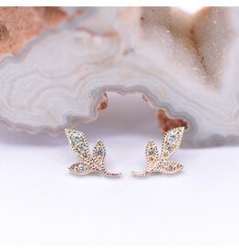 BVLA Mini Wisteria CZ Yellow Gold 16g Threaded Ends