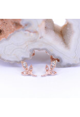 BVLA Mini Wisteria with CZ in 14k Rose Gold 16g Threaded Ends by BVLA!