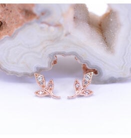 BVLA Mini Wisteria CZ Rose Gold 16g Threaded Ends