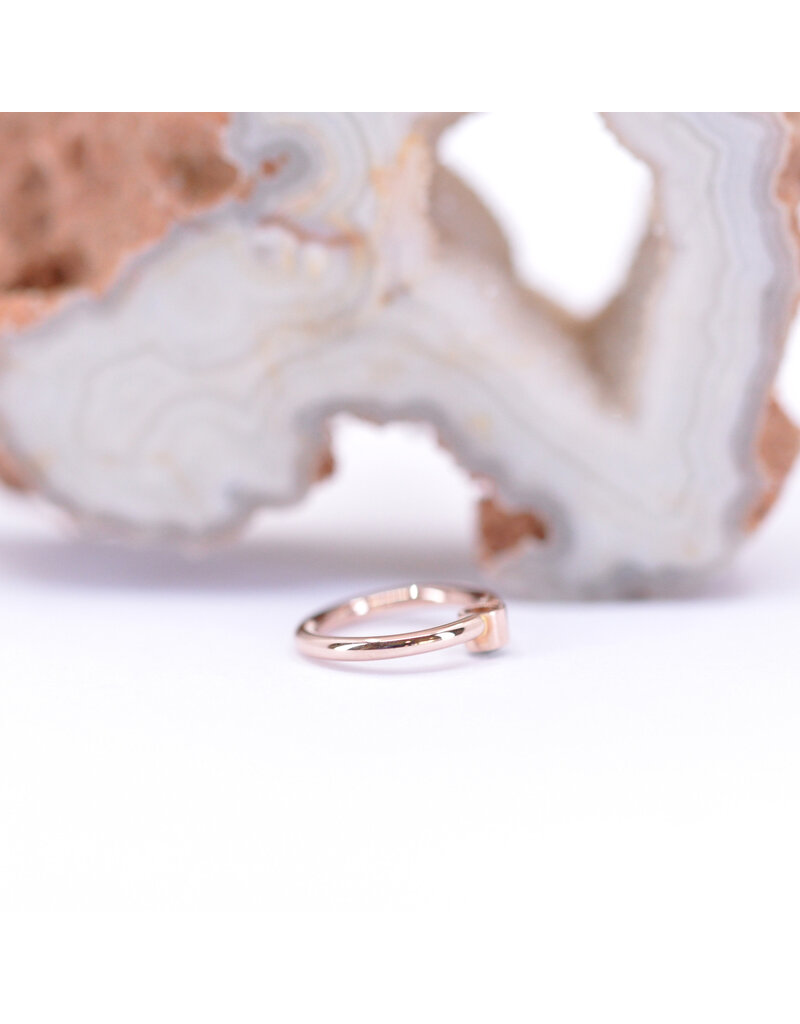 BVLA 16g 5/16" Fixed Bezel Seam Ring with 2mm Marcasite in 14k Rose Gold
