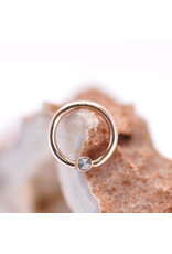 BVLA 16g 5/16" Fixed Bezel Seam Ring with 2mm Marcasite in 14k Rose Gold