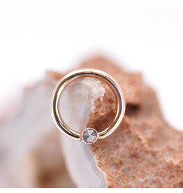 BVLA Marcasite Rose Gold 16g 5/16" Fixed Bezel Seam Ring