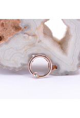 BVLA 16g 5/16" Fixed Bezel Seam Ring with 2mm Marcasite in 14k Rose Gold