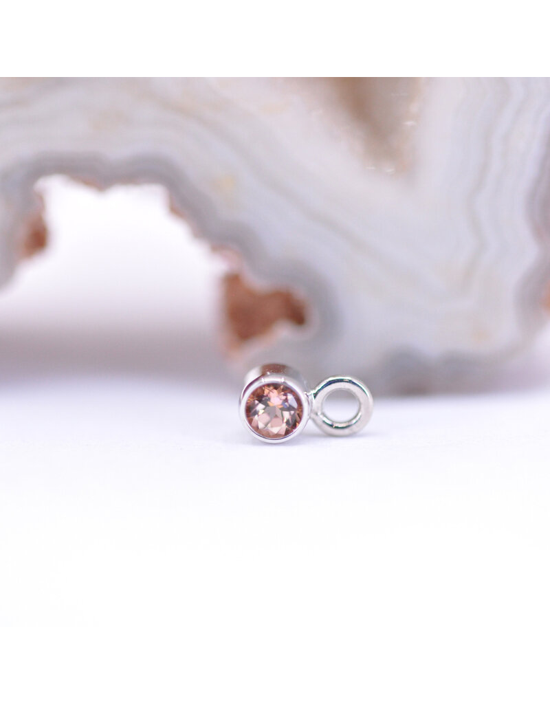 BVLA 2.5mm Peach Topaz Bezel Charm in 14k White Gold by BVLA!