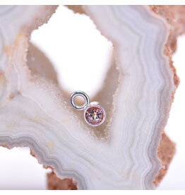 BVLA 2.5mm Peach Topaz Bezel Charm White Gold by BVLA