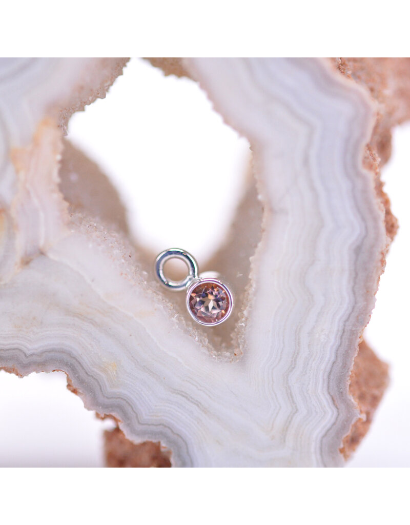 BVLA 2.5mm Peach Topaz Bezel Charm in 14k White Gold by BVLA!