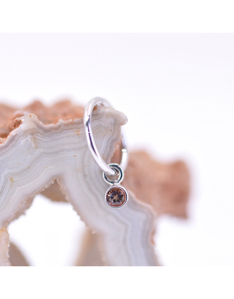 BVLA 2.5mm Peach Topaz Bezel Charm in 14k White Gold by BVLA!