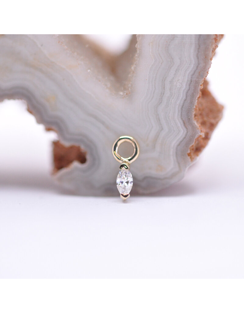 BVLA Marquise V Prong Charms with Genuine VS Diamond in 14k Gold by BVLA