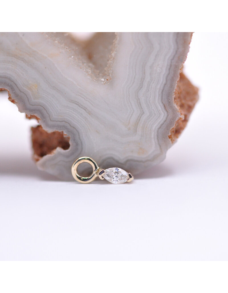 BVLA Marquise V Prong Charms with Genuine VS Diamond in 14k Gold by BVLA