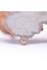 BVLA 4mm Millgrain Prong with 2mm Genuine VS Diamond 16g Threaded Ends in 14k Gold by BVLA!