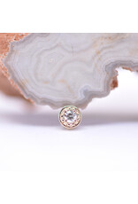 BVLA 4mm Millgrain Prong with 2mm Genuine VS Diamond 16g Threaded Ends in 14k Gold by BVLA!