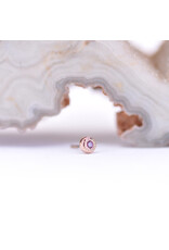 BVLA 2.5mm Pave Circle with Genuine Grade AA Rhodolite Garnet in 14k Rose Gold Threadless End by BVLA!