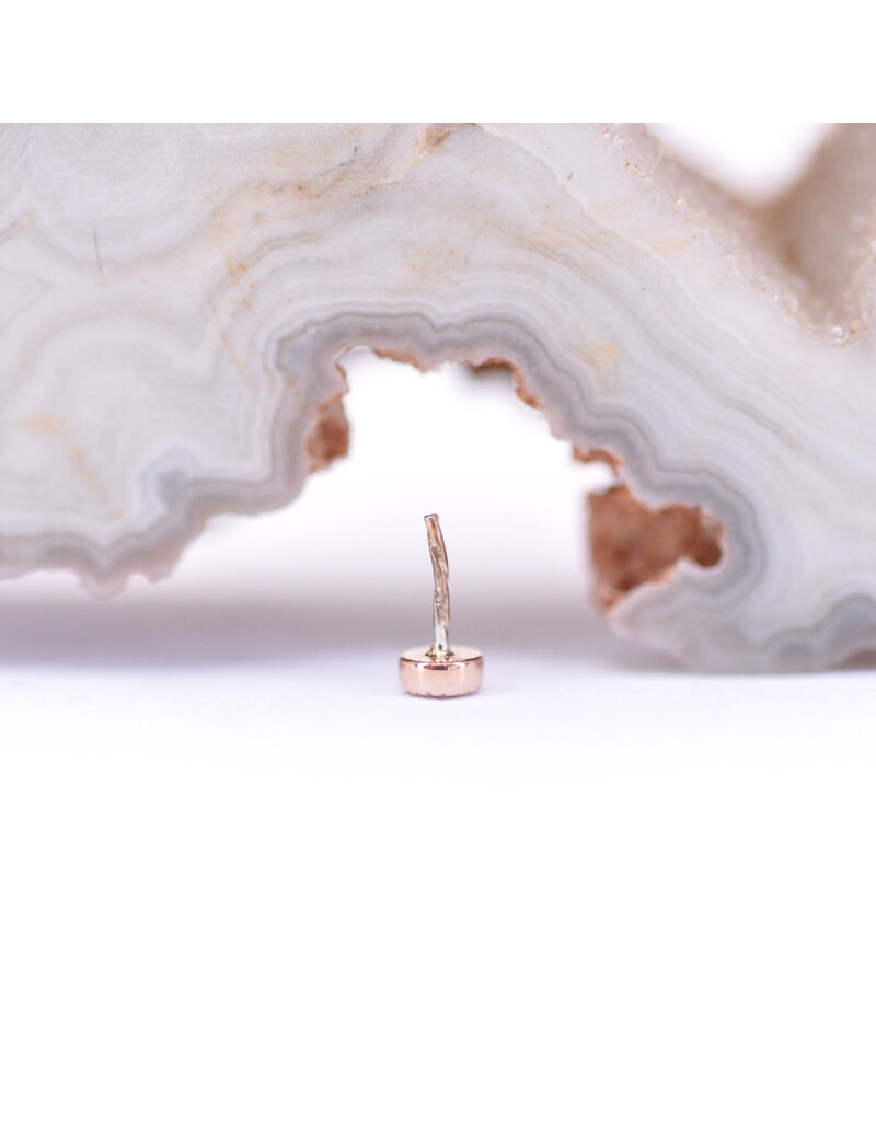 BVLA 2.5mm Pave Circle with Genuine Grade AA Rhodolite Garnet in 14k Rose Gold Threadless End by BVLA!