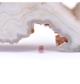 BVLA 2.5mm Pave Circle Rhodolite Rose Gold Threadless Ends