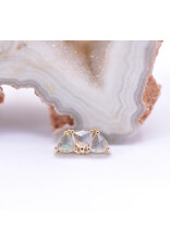 BVLA Irisa 3 with Rose Cut Labradorite in 14k Yellow Gold 16g Threaded End by BVLA!