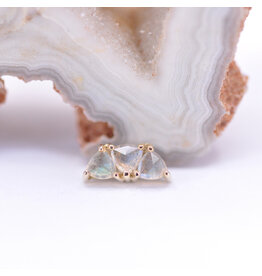BVLA Irisa Labradorite Yellow Gold 16g Threaded End