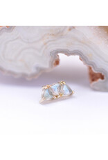 BVLA Irisa 3 with Rose Cut Labradorite in 14k Yellow Gold 16g Threaded End by BVLA!