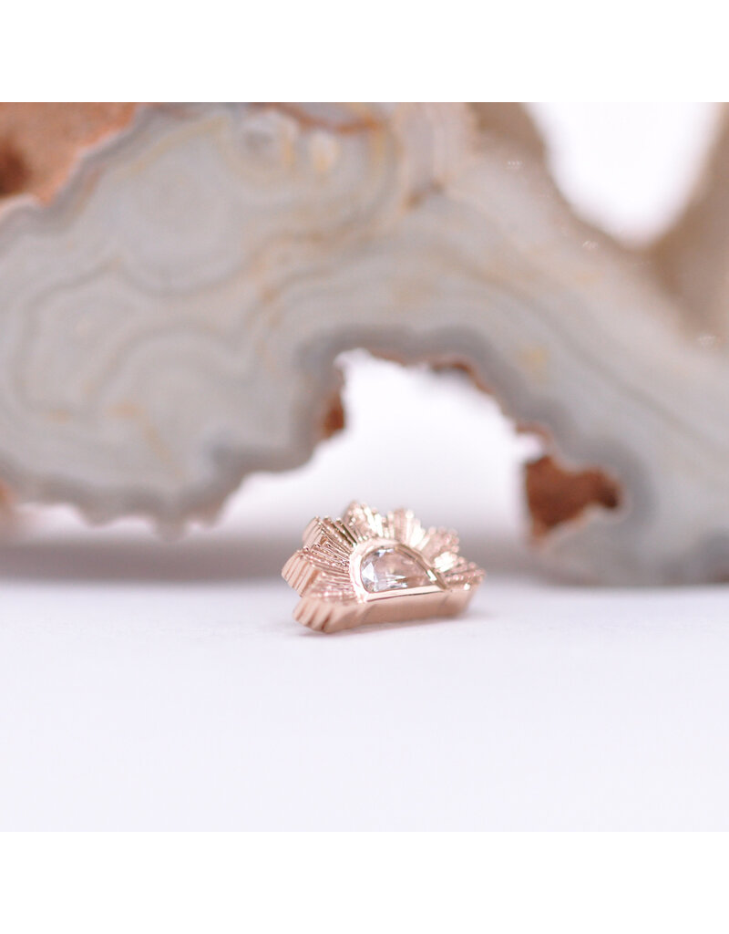 BVLA Himalia with Crystal Quartz in 14k Rose Gold 16g Threaded End by BVLA!