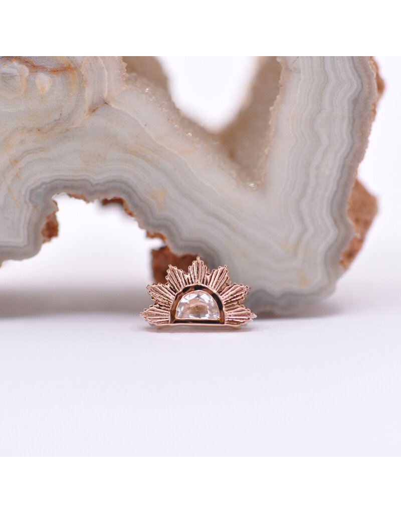 BVLA Himalia with Crystal Quartz in 14k Rose Gold 16g Threaded End by BVLA!