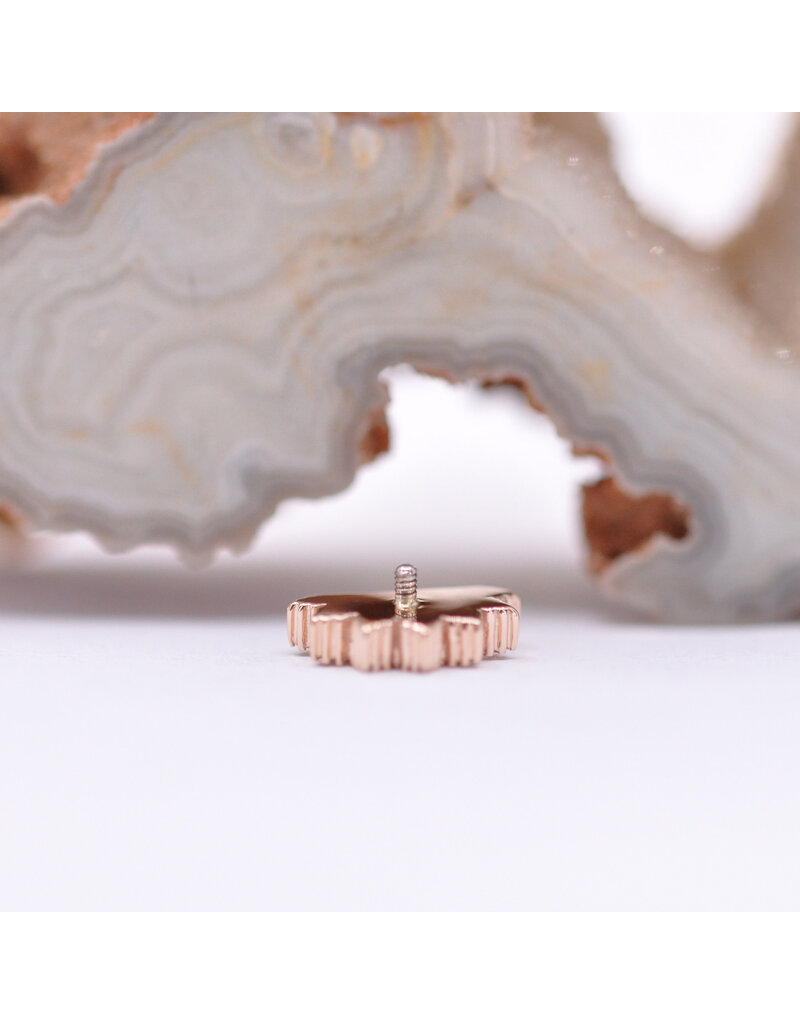 BVLA Himalia with Crystal Quartz in 14k Rose Gold 16g Threaded End by BVLA!
