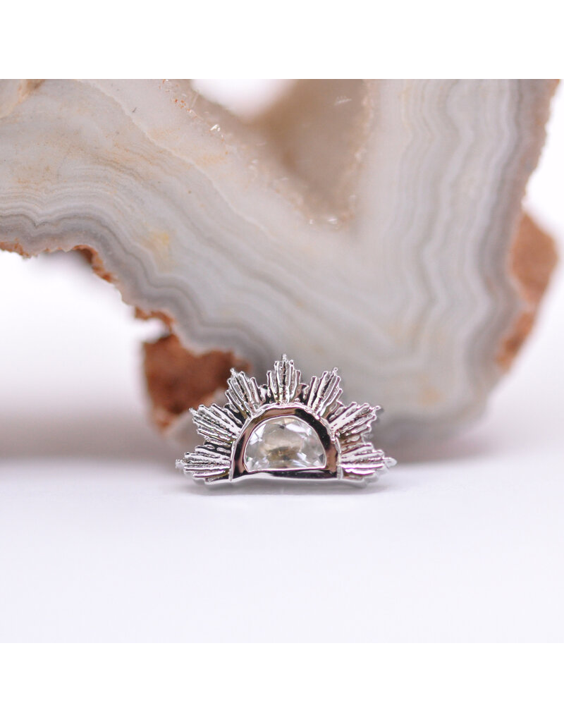 BVLA Himalia with Crystal Quartz in 14k White Gold 16g Threaded End by BVLA!
