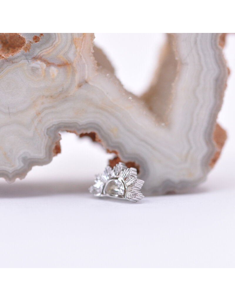 BVLA Himalia with Crystal Quartz in 14k White Gold 16g Threaded End by BVLA!