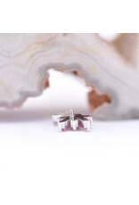 BVLA Half Mini Nova with Padparadscha Sapphire and CZ in 14k White Gold 16g Threaded End by BVLA!