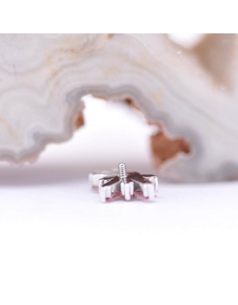 BVLA Half Mini Nova with Padparadscha Sapphire and CZ in 14k White Gold 16g Threaded End by BVLA!