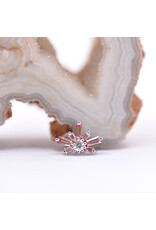 BVLA Half Mini Nova with Padparadscha Sapphire and CZ in 14k White Gold 16g Threaded End by BVLA!