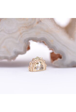 BVLA Afghan Moon with Crystal Quartz in 14k Yellow Gold 16g Threaded End by BVLA!