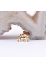 BVLA Afghan Moon with Crystal Quartz in 14k Yellow Gold 16g Threaded End by BVLA!