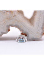 BVLA Afghan Moon with Grade AA Swiss Blue Topaz in 14k White Gold 16g Threaded End by BVLA!