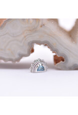 BVLA Afghan Moon with Grade AA Swiss Blue Topaz in 14k White Gold 16g Threaded End by BVLA!