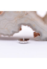 BVLA Afghan Moon with Grade AA Swiss Blue Topaz in 14k White Gold 16g Threaded End by BVLA!