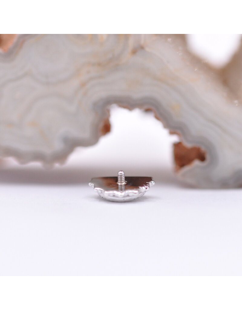 BVLA Afghan Moon with Grade AA Swiss Blue Topaz in 14k White Gold 16g Threaded End by BVLA!