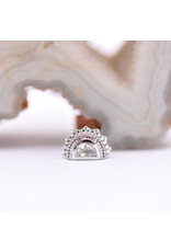 BVLA Afghan Moon with Crystal Quartz in 14k White Gold 16g Threaded End by BVLA!