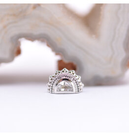 BVLA Afghan Moon Quartz White Gold 16g Threaded End