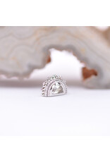 BVLA Afghan Moon with Crystal Quartz in 14k White Gold 16g Threaded End by BVLA!