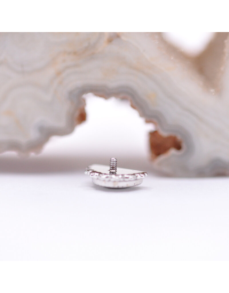 BVLA Afghan Moon with Crystal Quartz in 14k White Gold 16g Threaded End by BVLA!