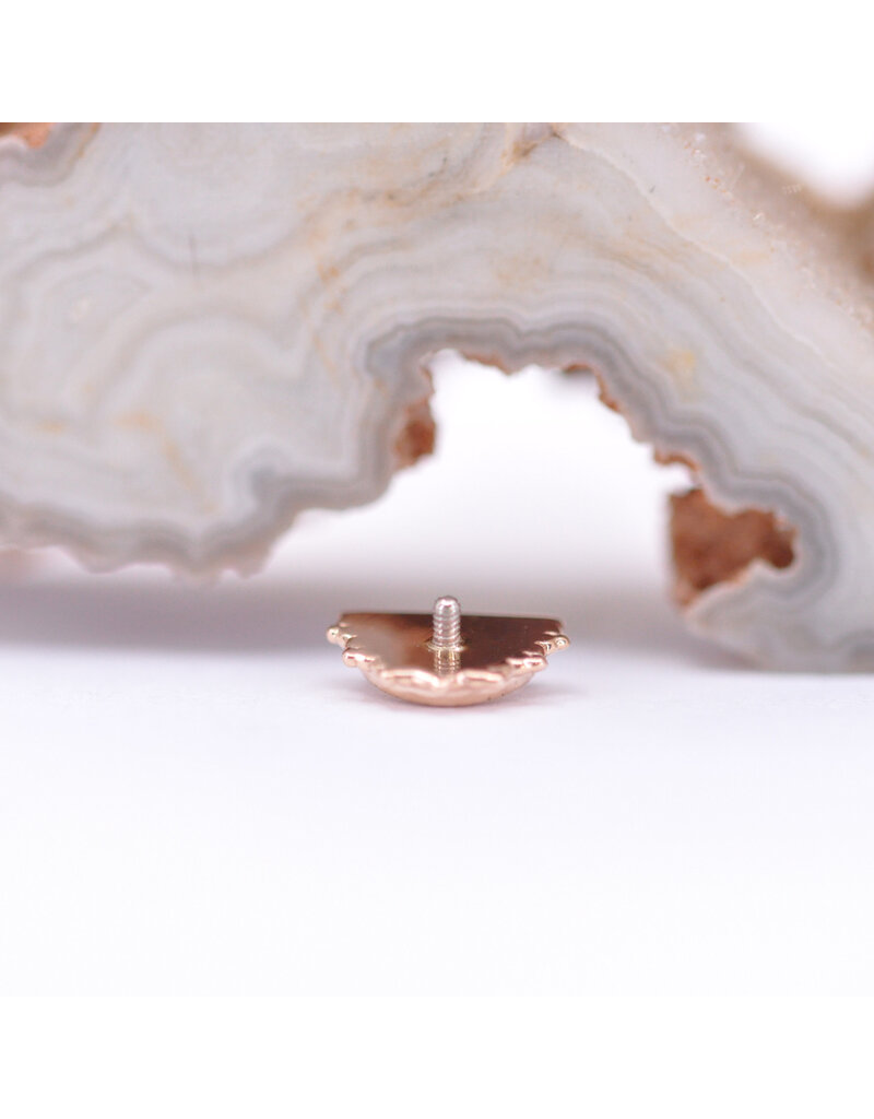 BVLA Afghan Moon with Crystal Quartz in 14k Rose Gold 16g Threaded End by BVLA!