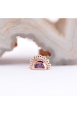 BVLA Afghan Moon with Faceted Rhodolite Garnet in 14k Rose Gold 16g Threaded End by BVLA!