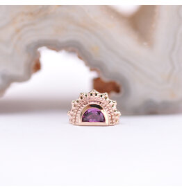 BVLA Afghan Moon Rhodolite Rose Gold 16g Threaded End