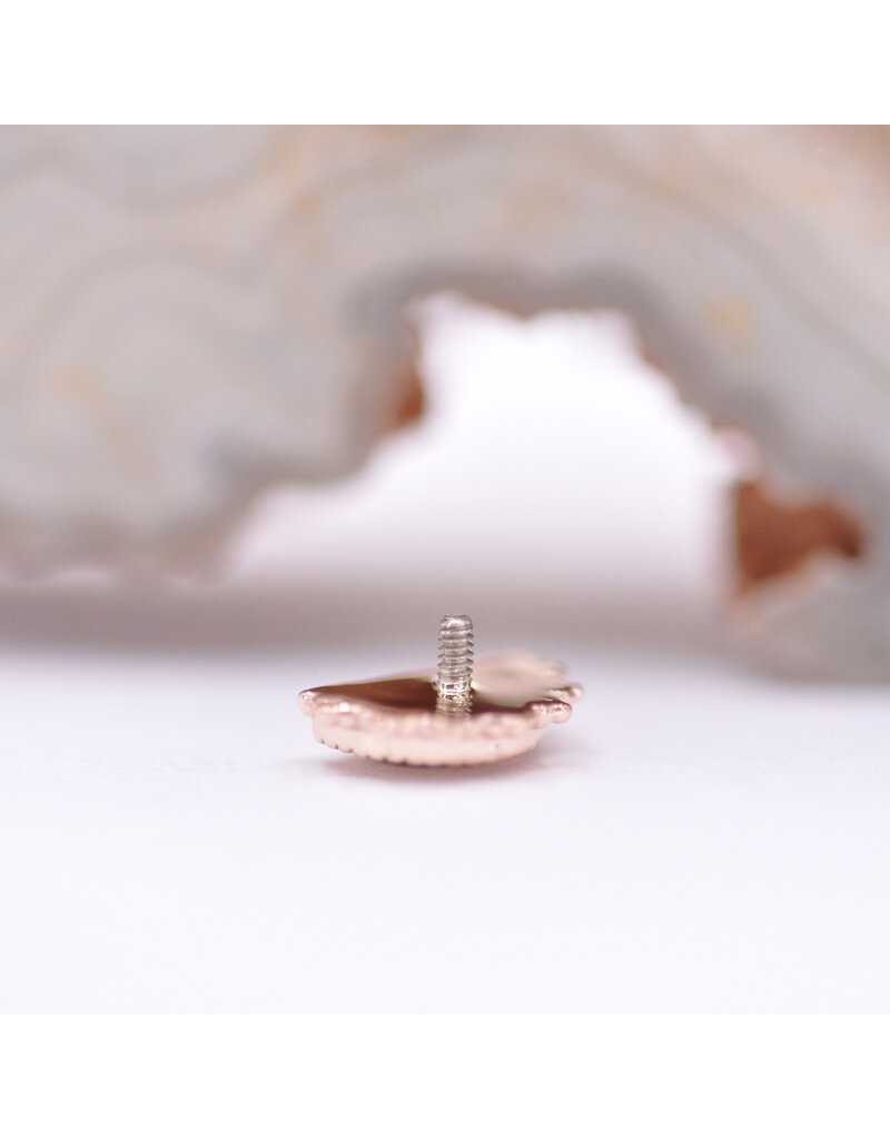 BVLA Afghan Moon with Faceted Rhodolite Garnet in 14k Rose Gold 16g Threaded End by BVLA!