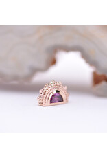 BVLA Afghan Moon with Faceted Rhodolite Garnet in 14k Rose Gold 16g Threaded End by BVLA!