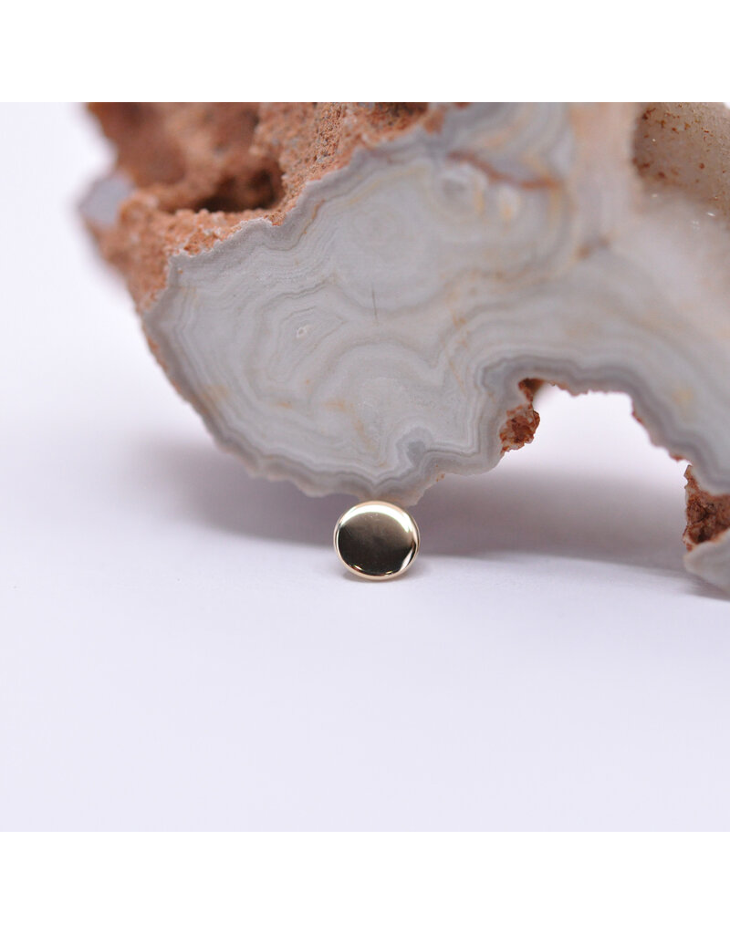BVLA 4mm Flat Polished Disc in 14k Gold 14g Threaded Ends by BVLA!