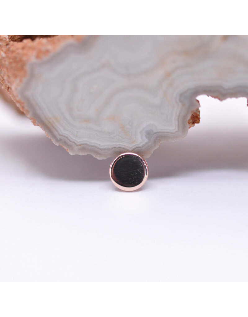 BVLA 4mm Flat Polished Disc in 14k Gold 14g Threaded Ends by BVLA!