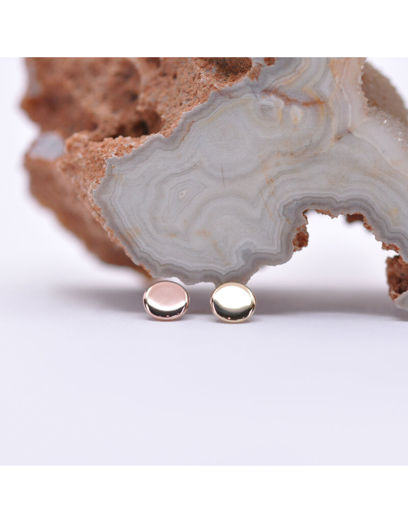 BVLA 4mm Flat Polished Disc in 14k Gold 14g Threaded Ends by BVLA!